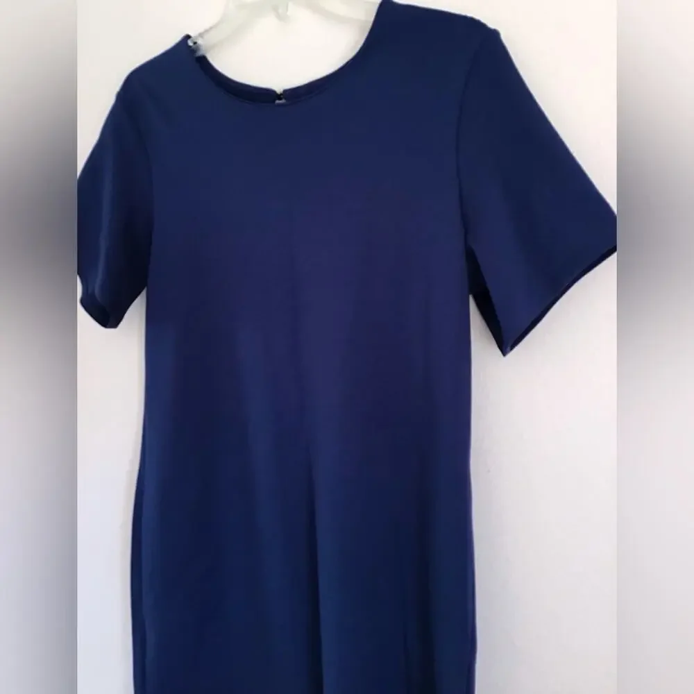 NWT Evereve Allison Joy blue Ella shift dress with back cutout size medium
